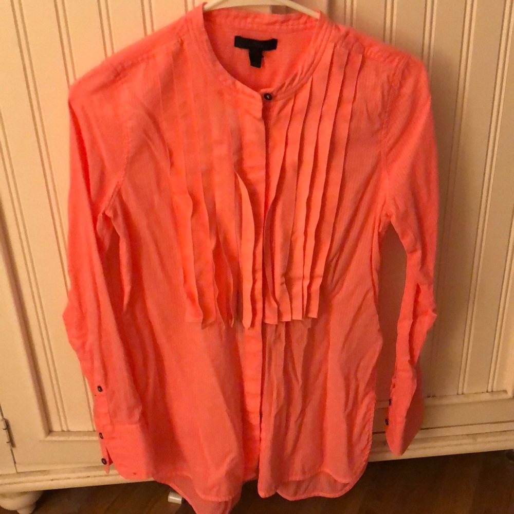 Jcrew button shirt with ruffles.